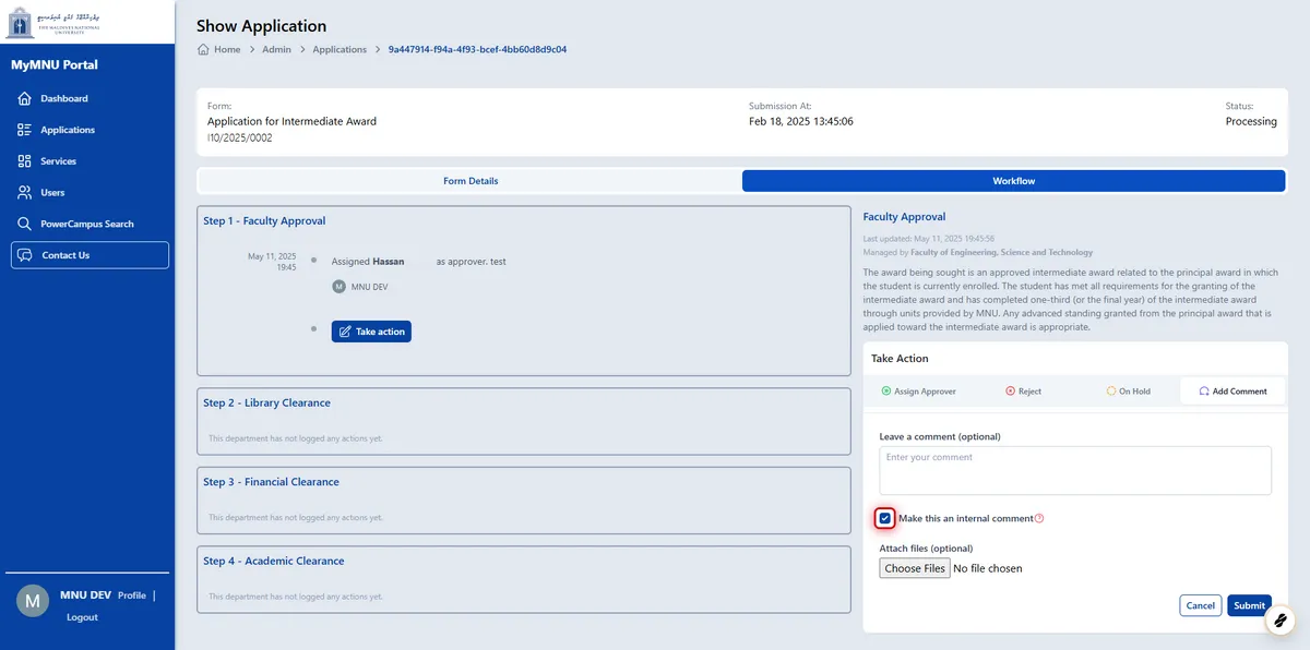 MyMNU Portal (Admin)