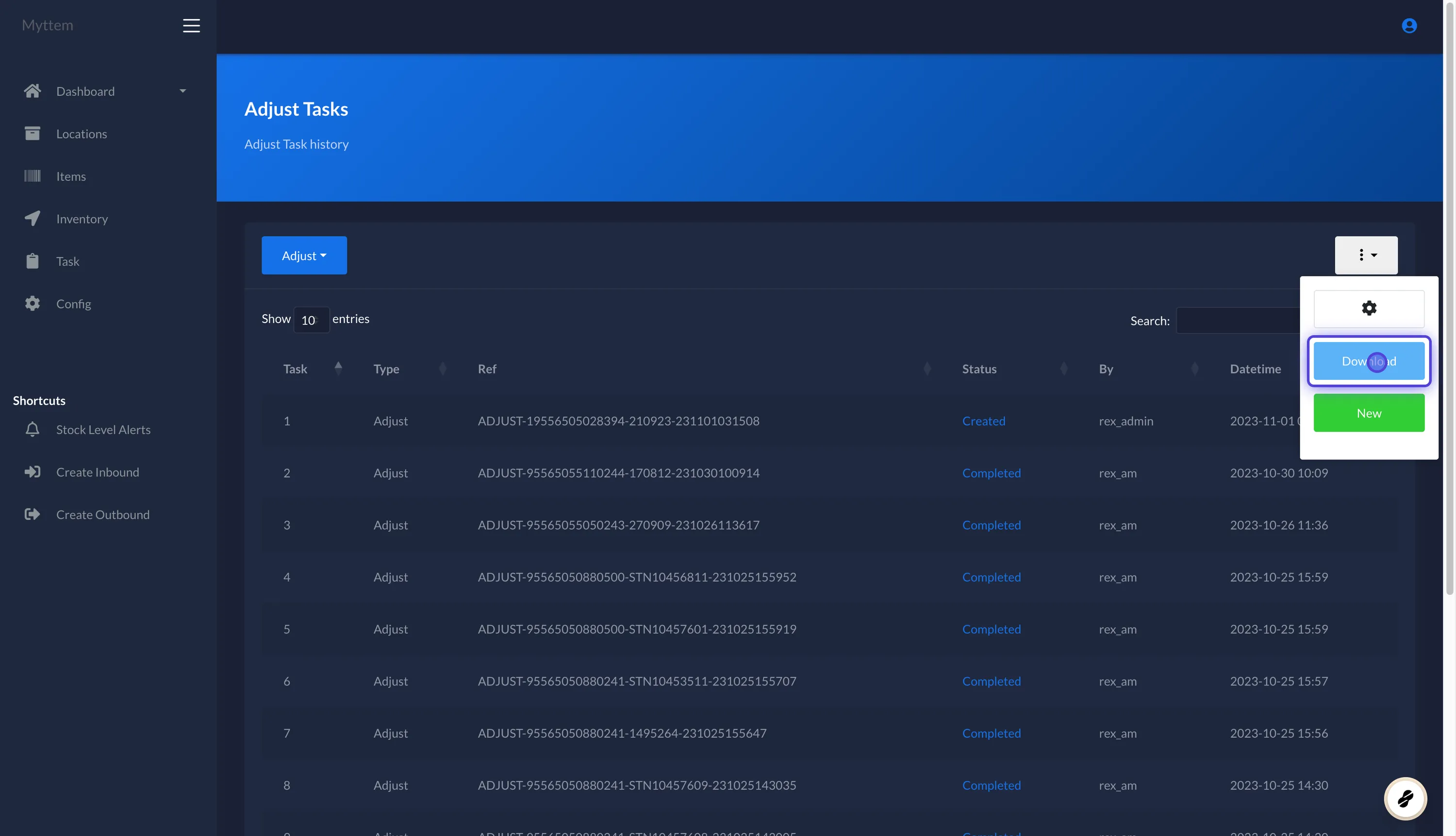 How to Access & Download Task Details/History