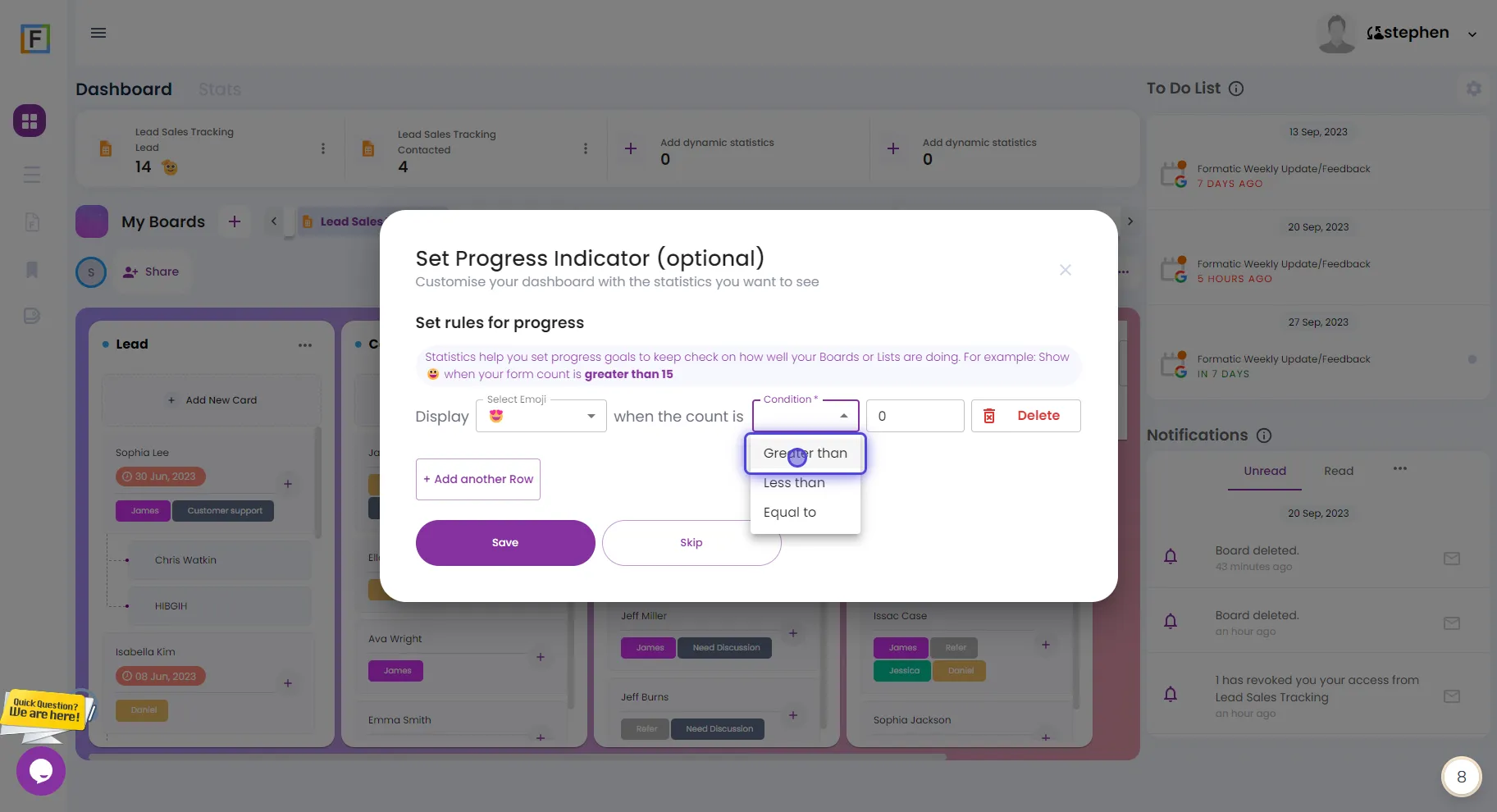 Implementing Dynamic Stats & Progress Indicators