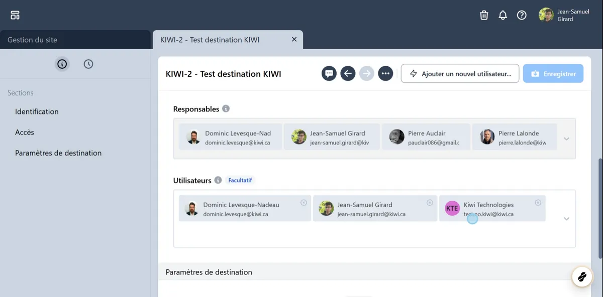Le nouvel utilisateur est automatiquement ajouté à votre site.