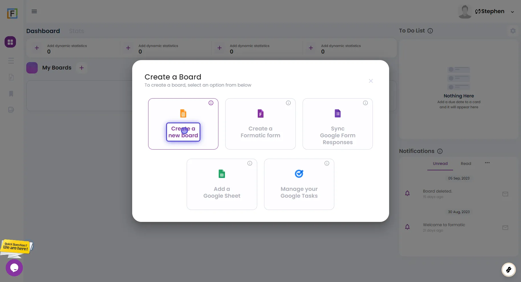 Setting Up Your First Formatic Board