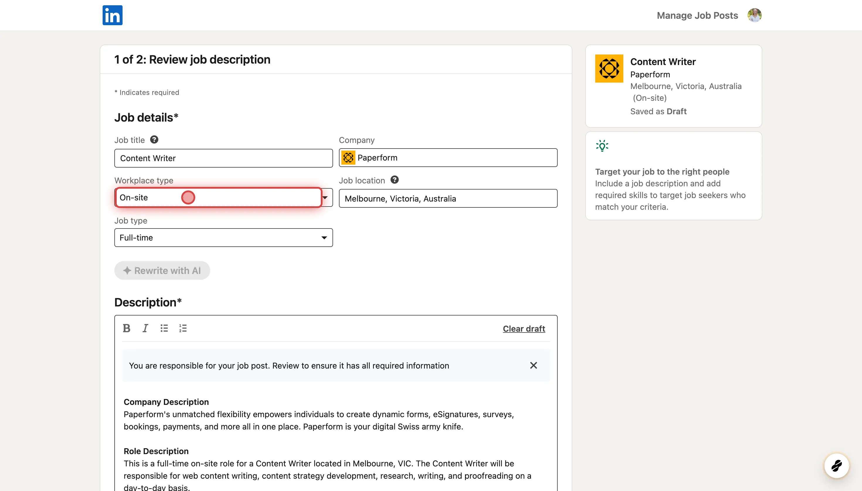 How to post a job ad with screening questions on Linkedin