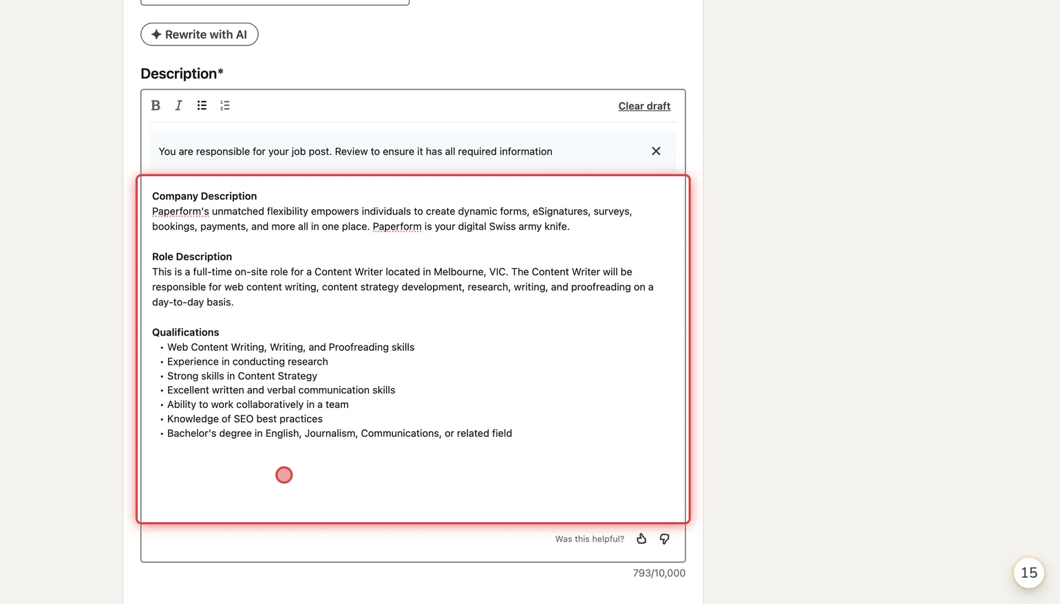 How to post a job ad with screening questions on Linkedin