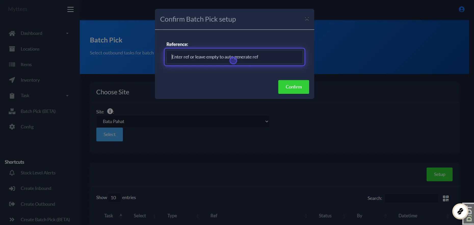 How to create a Batch Pick