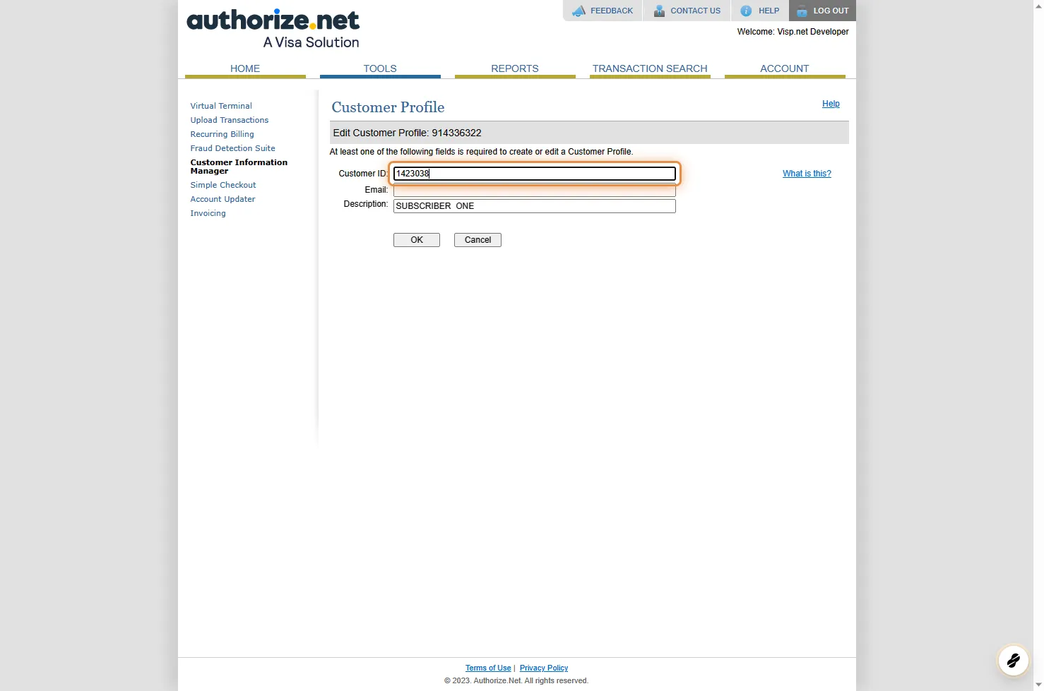Edit CIM Customer ID to Add a New Unique ID