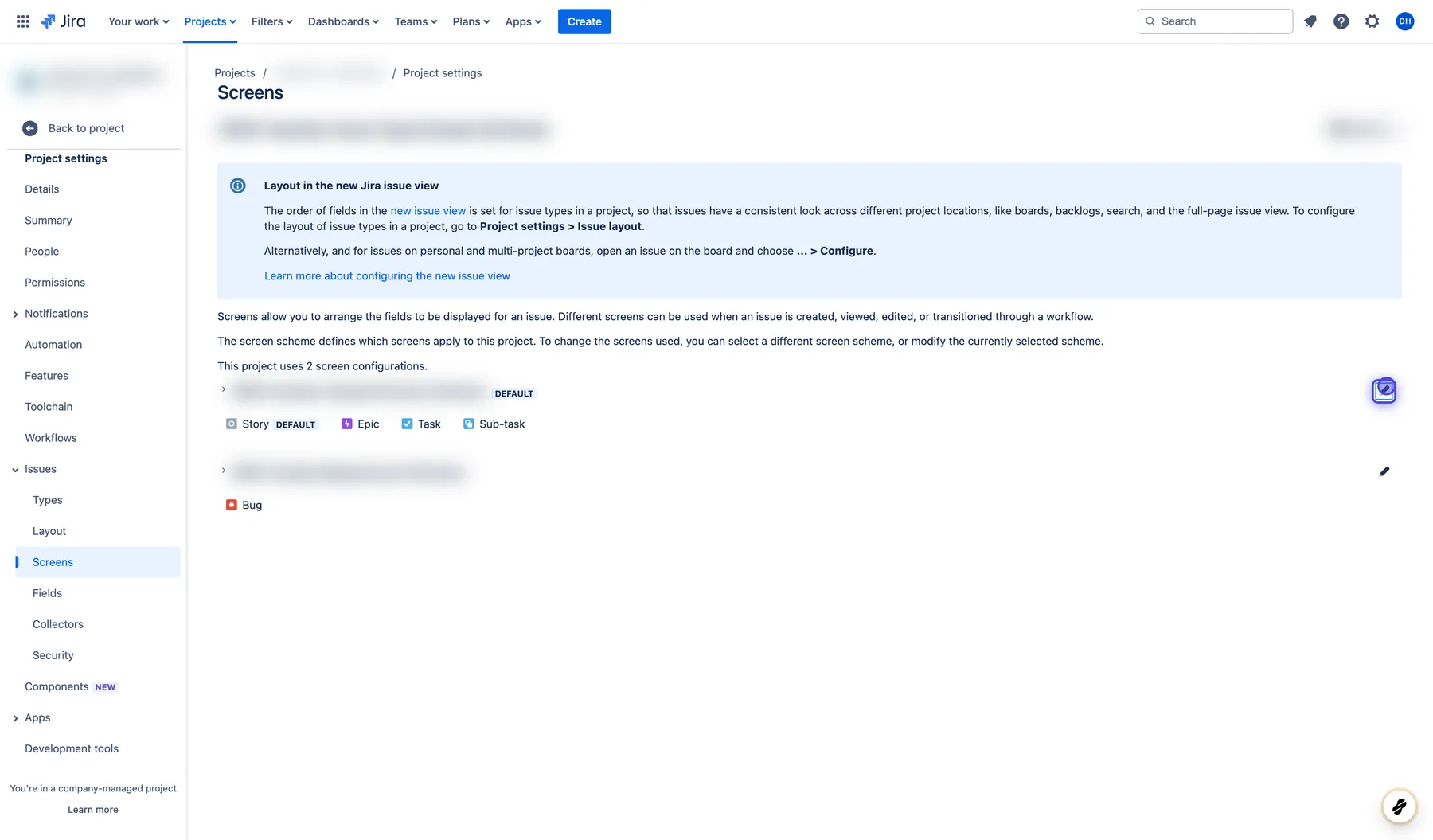 Updating Jira Project Screen Fields