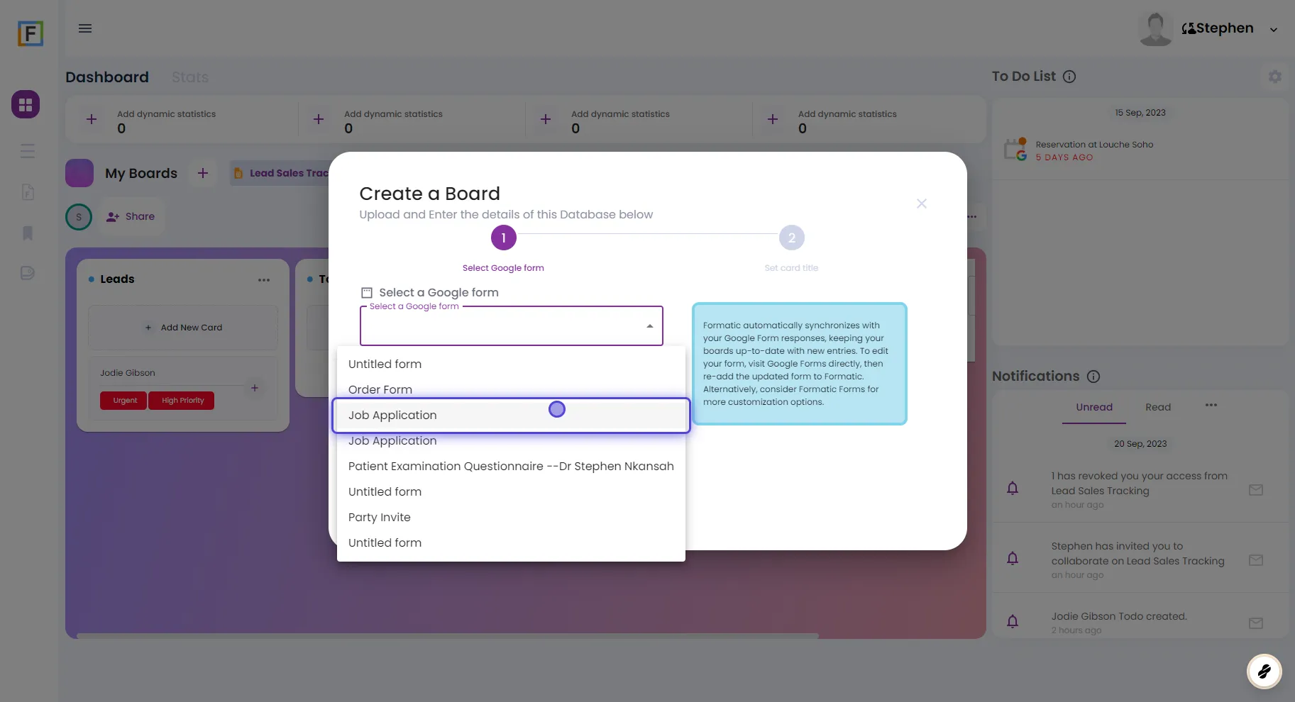 Synchronizing with Google Form Responses