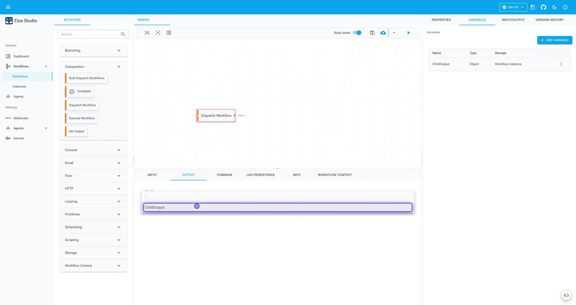 Dispatch Workflow Activity