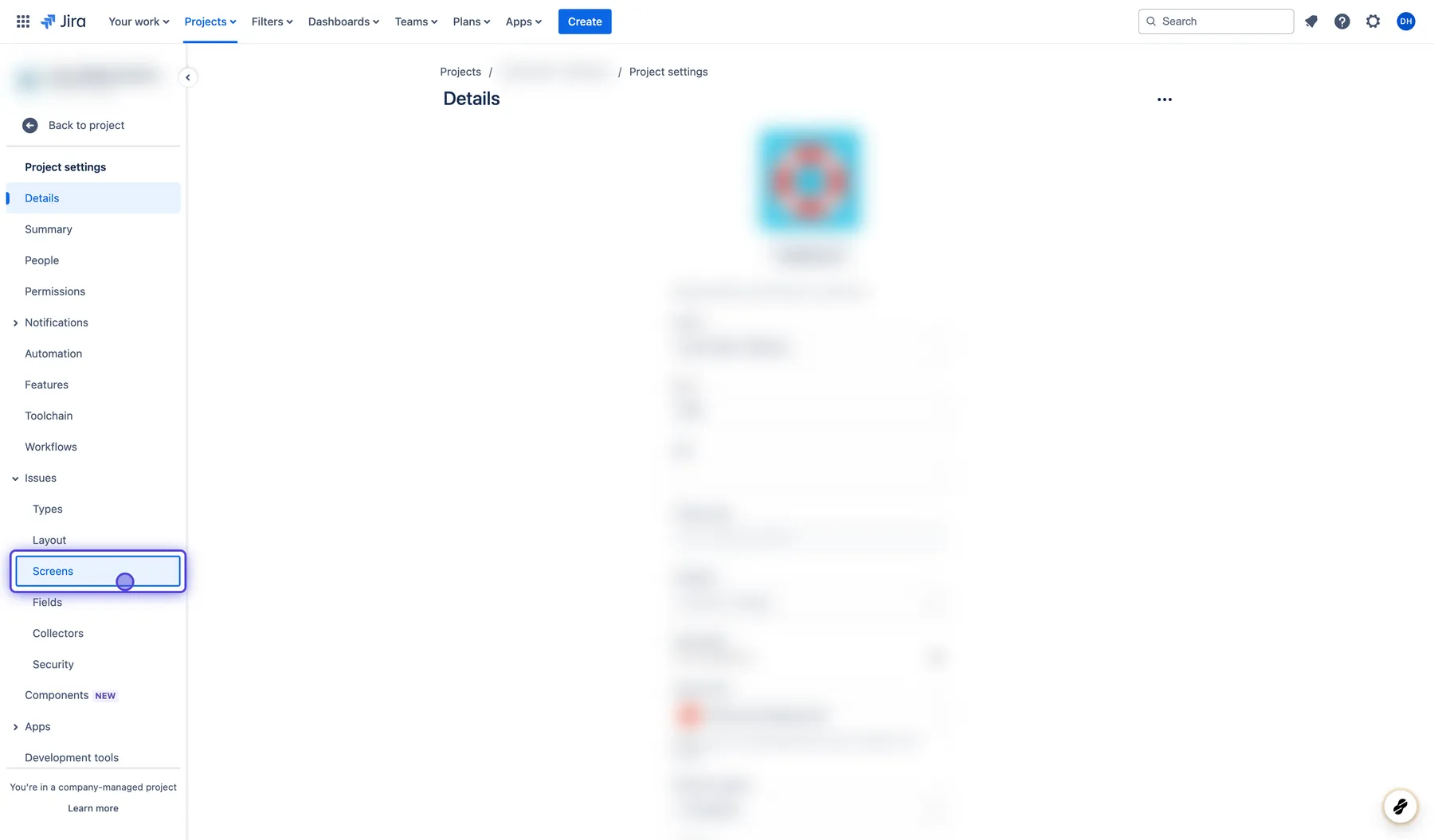 Updating Jira Project Screen Fields