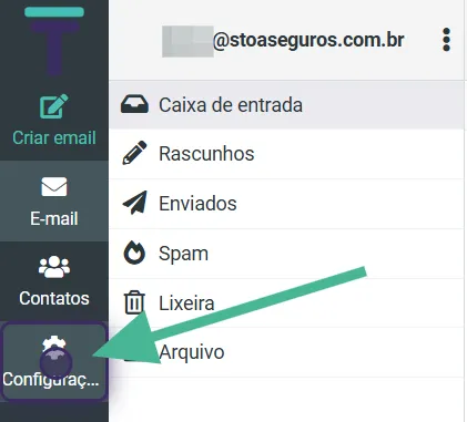 Clique em "Configurações".