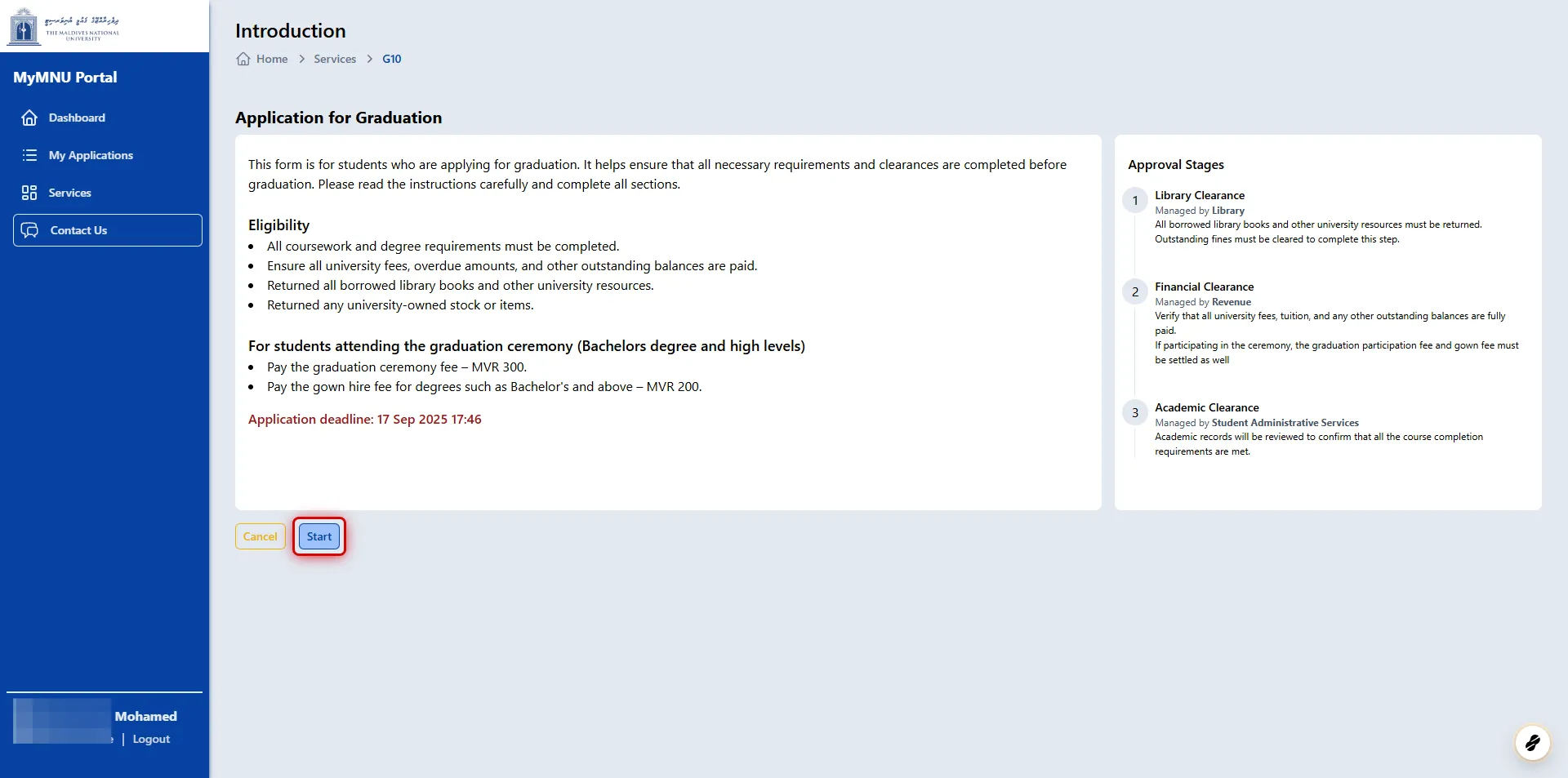 MyMNU Portal (Student)