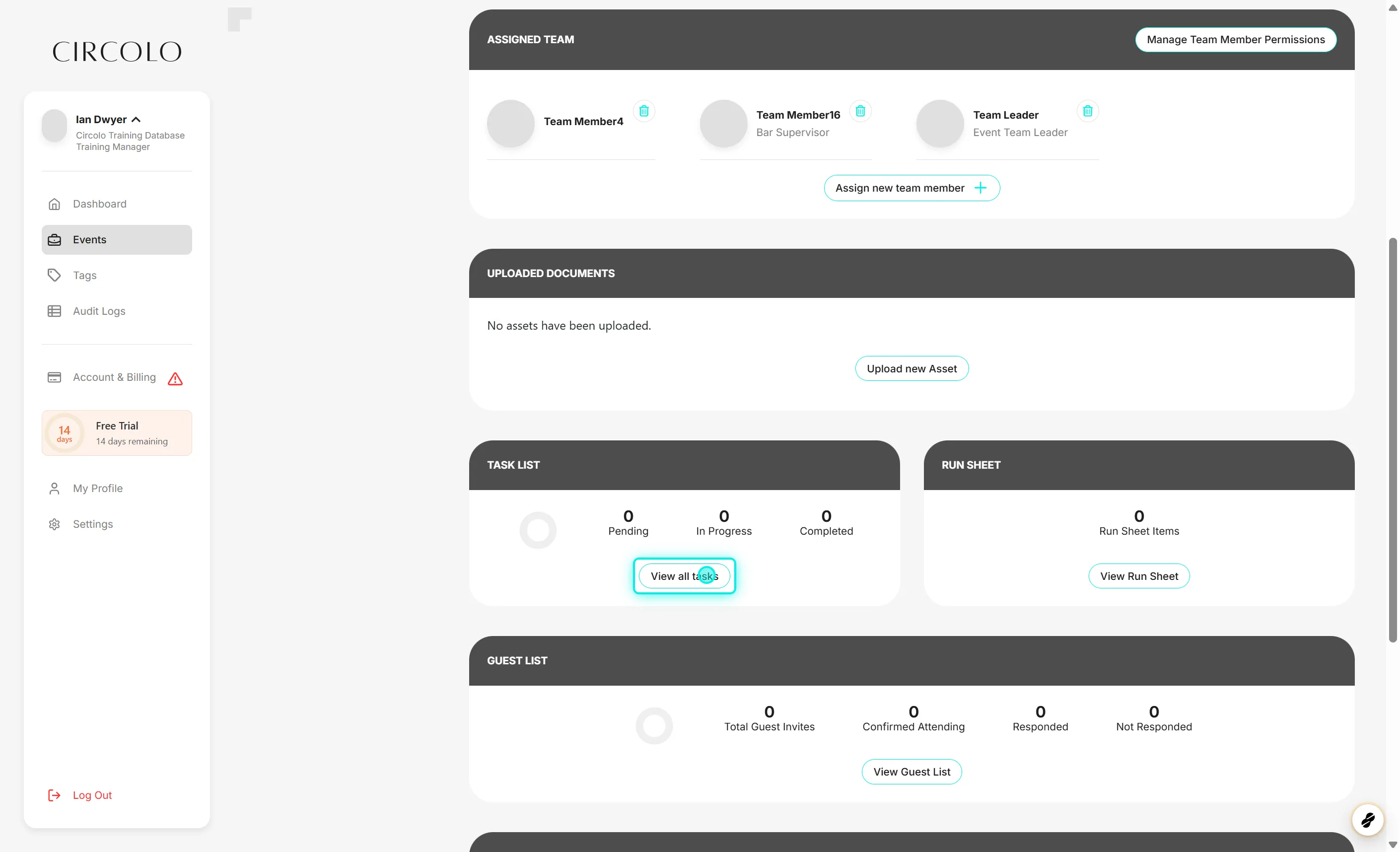 Guide with staging-app.circolo.events
