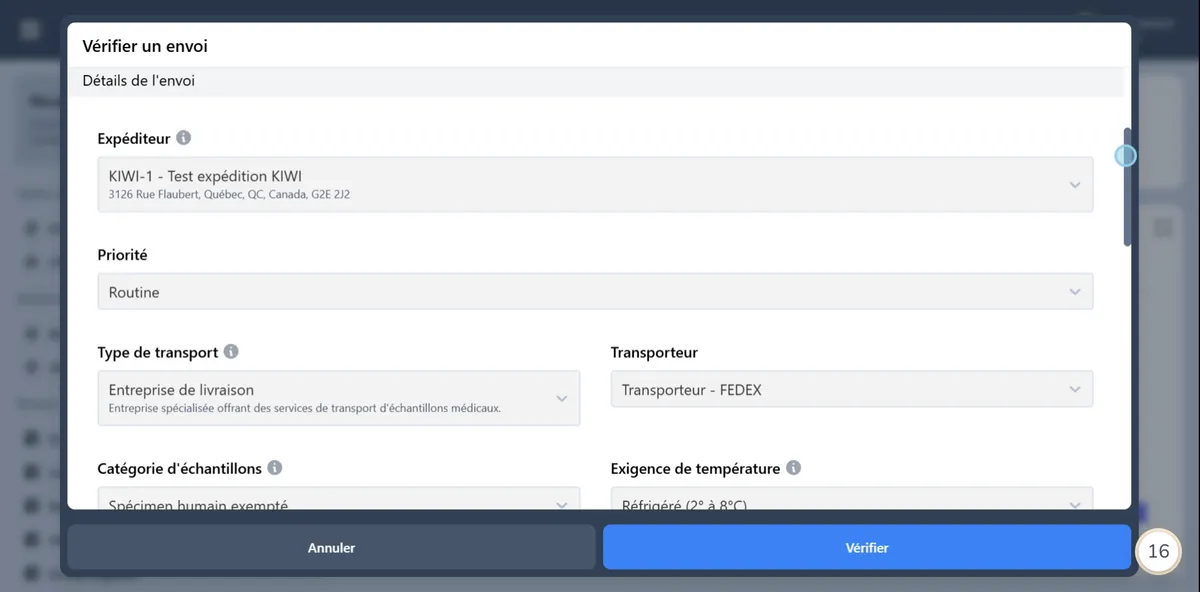 Consulter les détails de l'envoi.