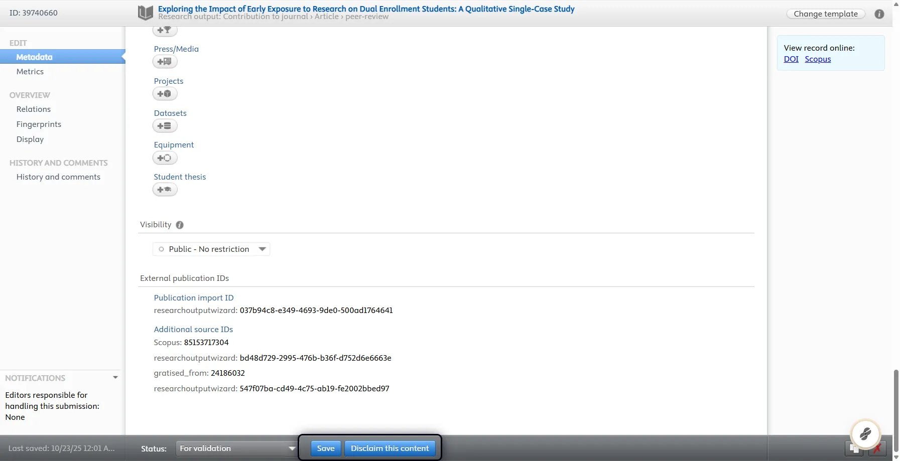 Adding Metadata for Visibility and Impact