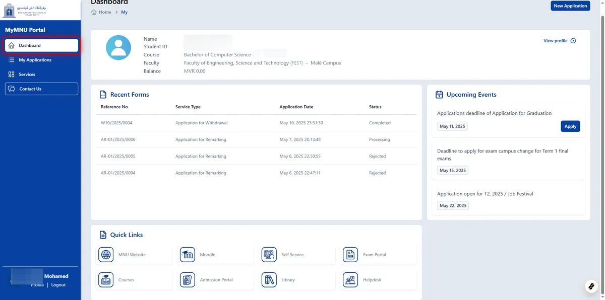 MyMNU Portal (Student)