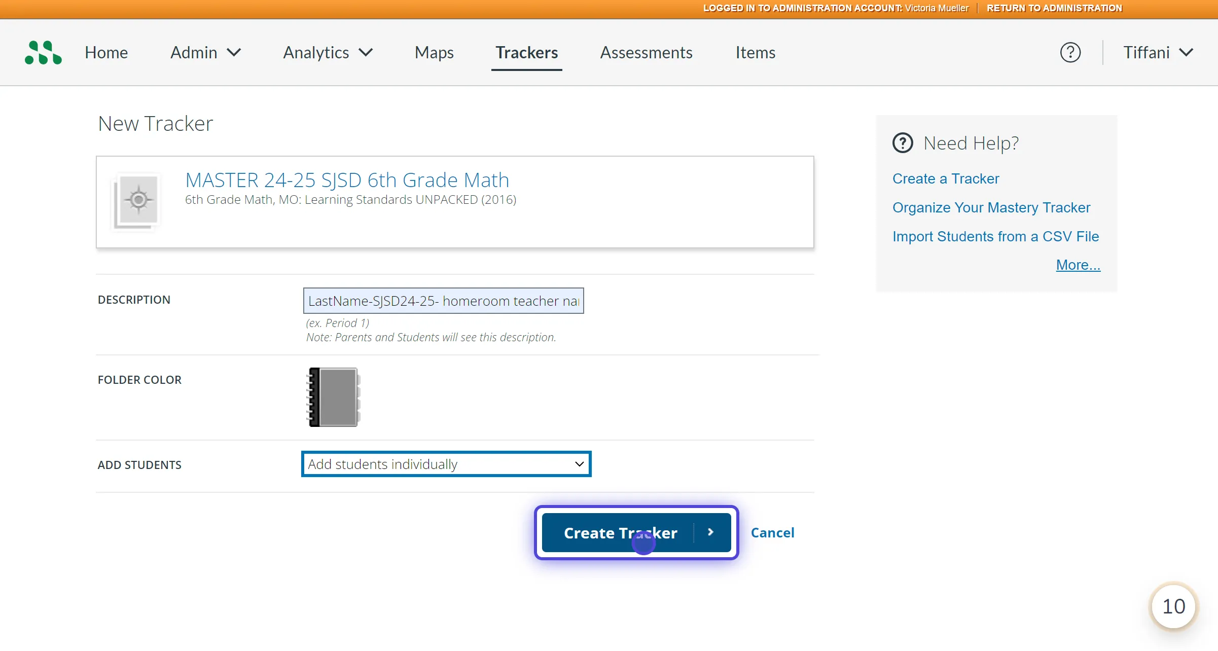 Creating a Tracker 2025