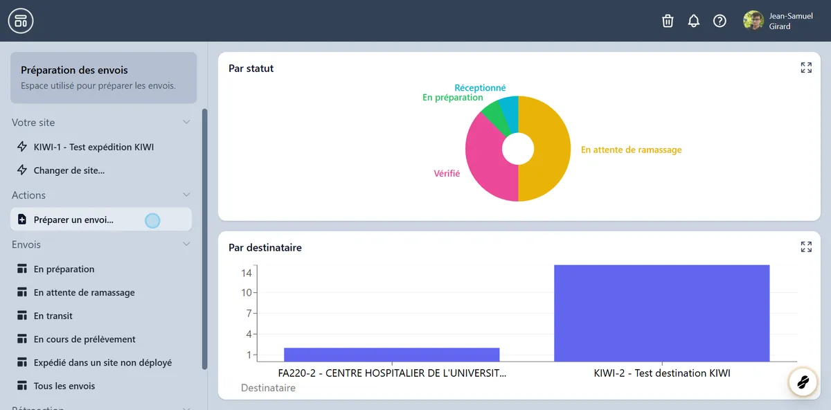 Cliquer sur "Préparer un envoi..."