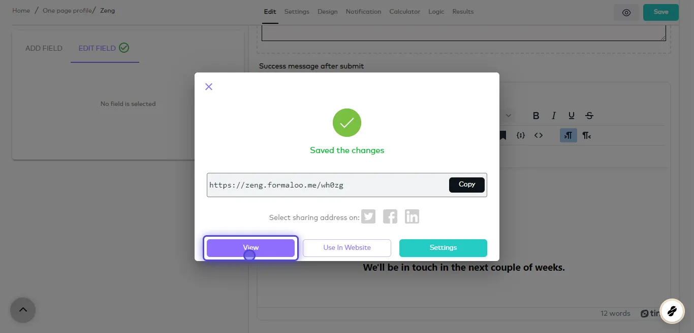 Guide with Formaloo and Formaloo - Dashboard