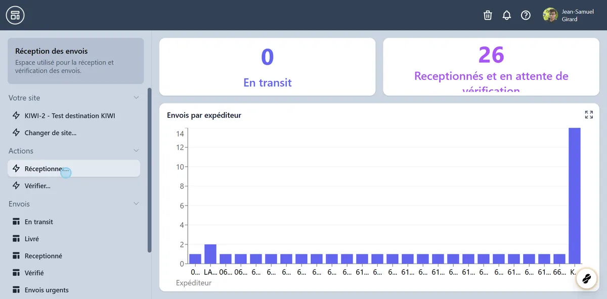 Cliquer sur "Réceptionner..."