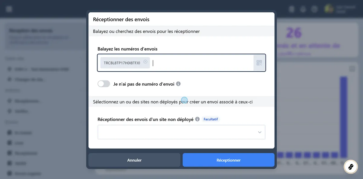 Identifier les envois réceptionnés.