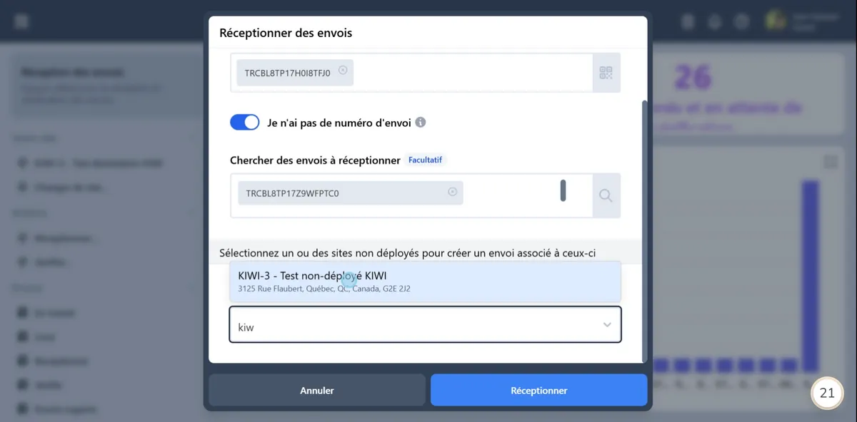 Réceptionner des envois de sites non-déployés.