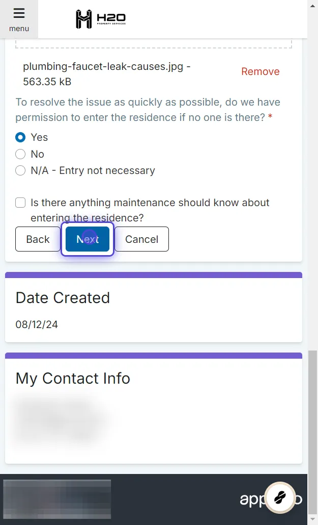 Submit a Maintenance Request using AppFolio