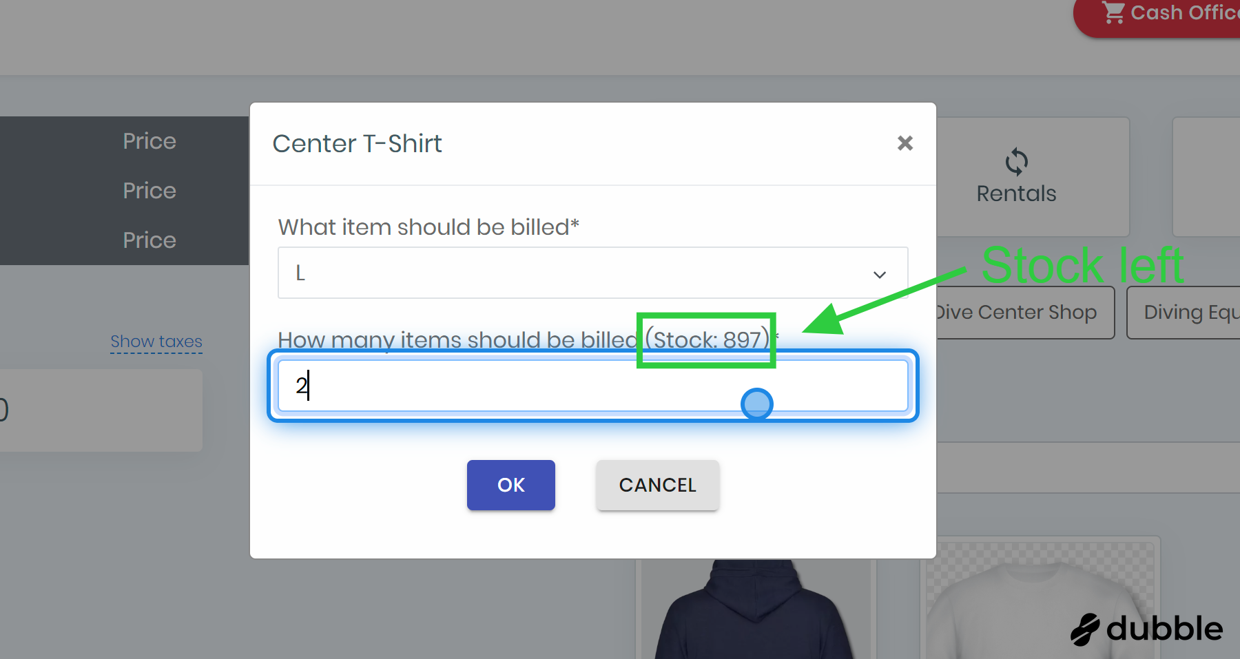 Select the quantity