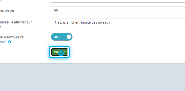 Valider la configuration du niveau supérieur