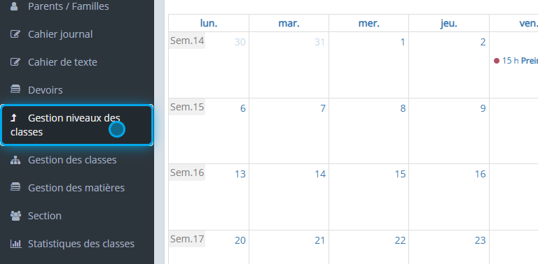 Gestion des niveaux de classes