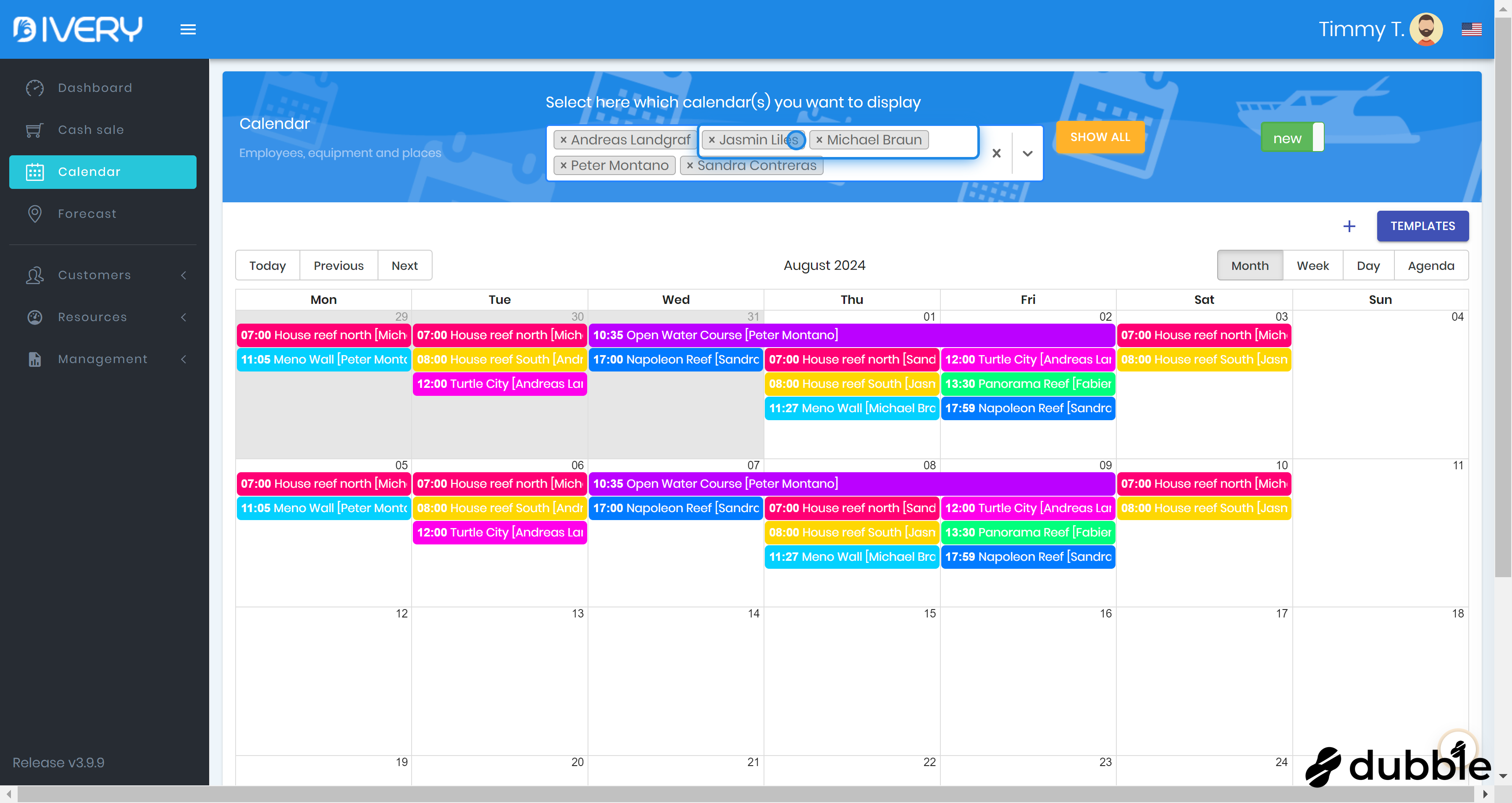 Show and hide calendars