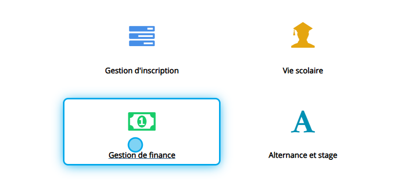 Cliquer sur Gestion de finance dans MyScol