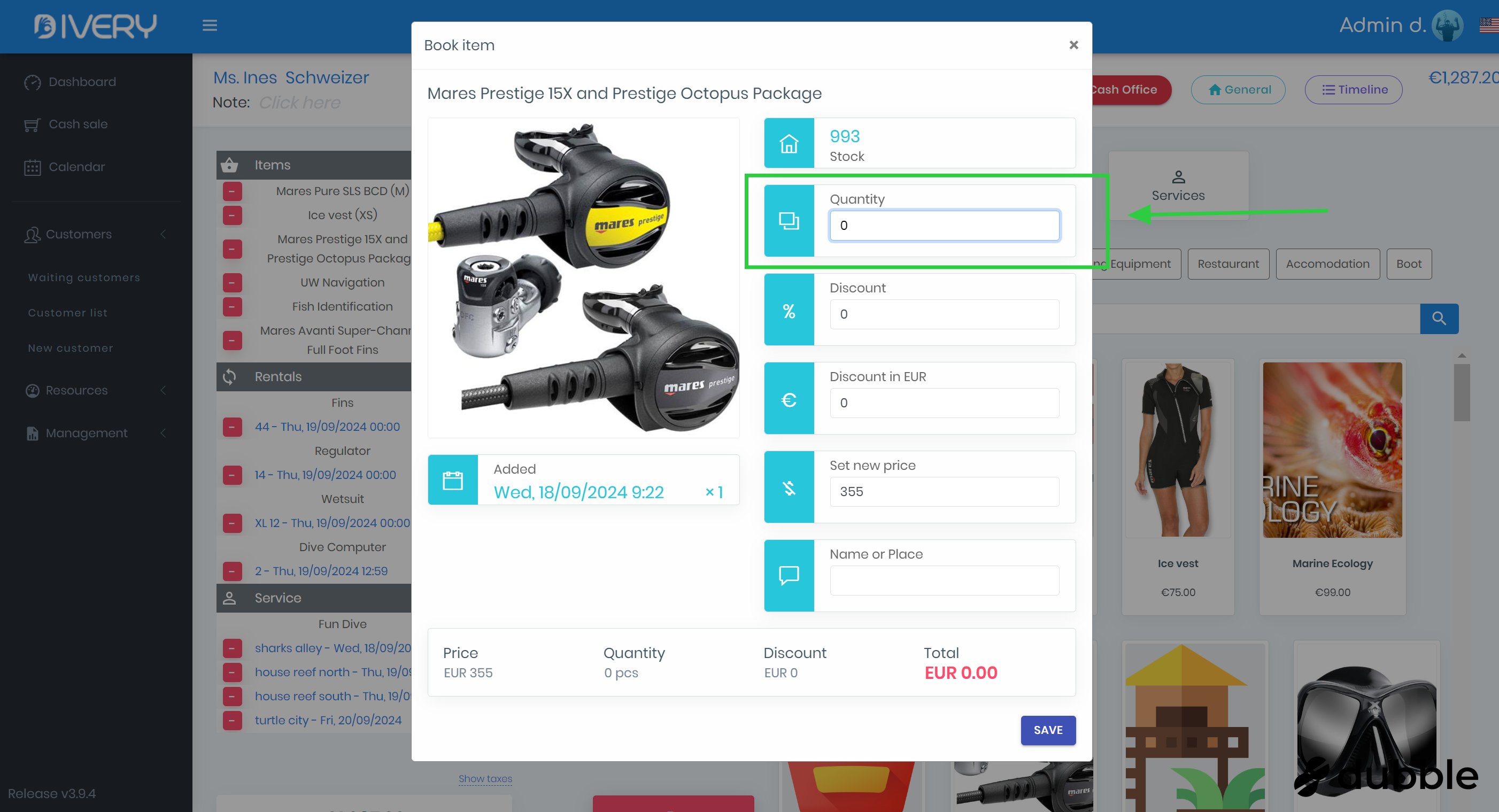 Quickly remove the whole item from the shopping cart